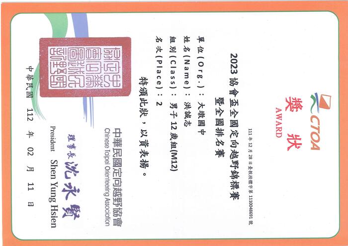 2023協會盃全國定向越野錦標賽暨全國排名賽